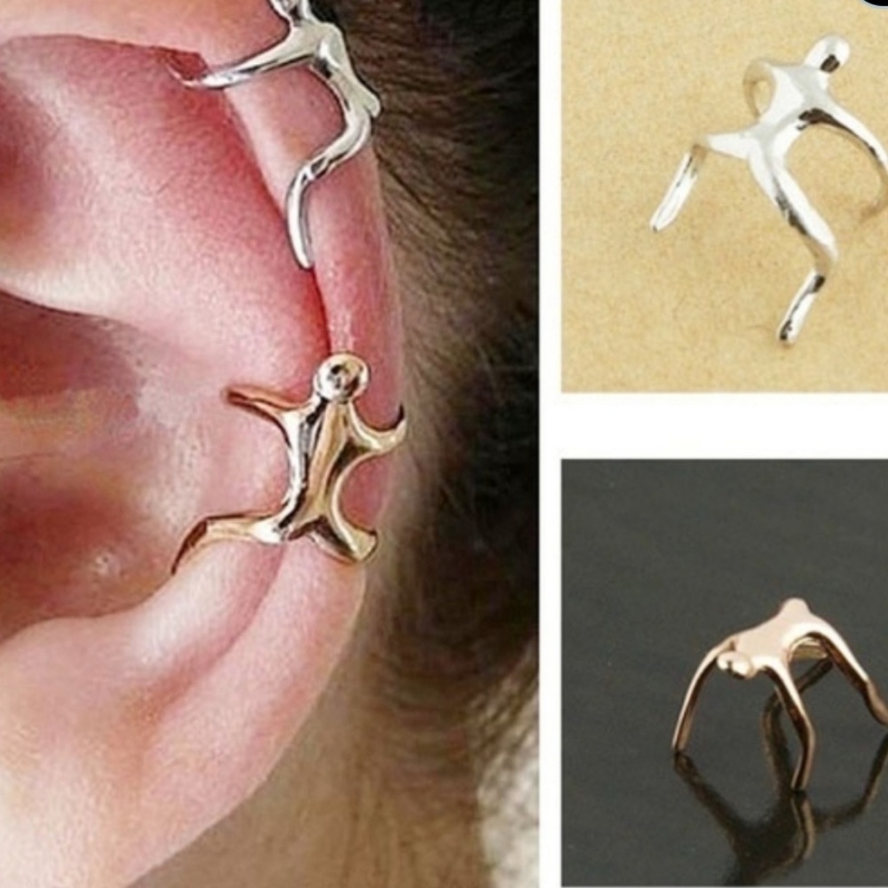 2 Climbers ear cuff gold and silver